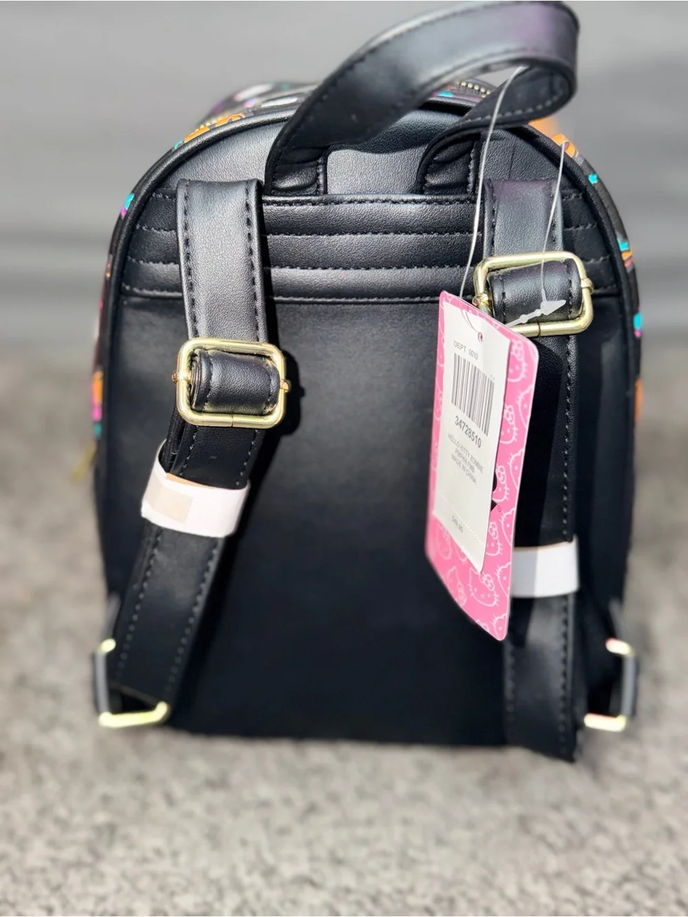 Hello Kitty Black Halloween Backpack with Mint & Orange Accents